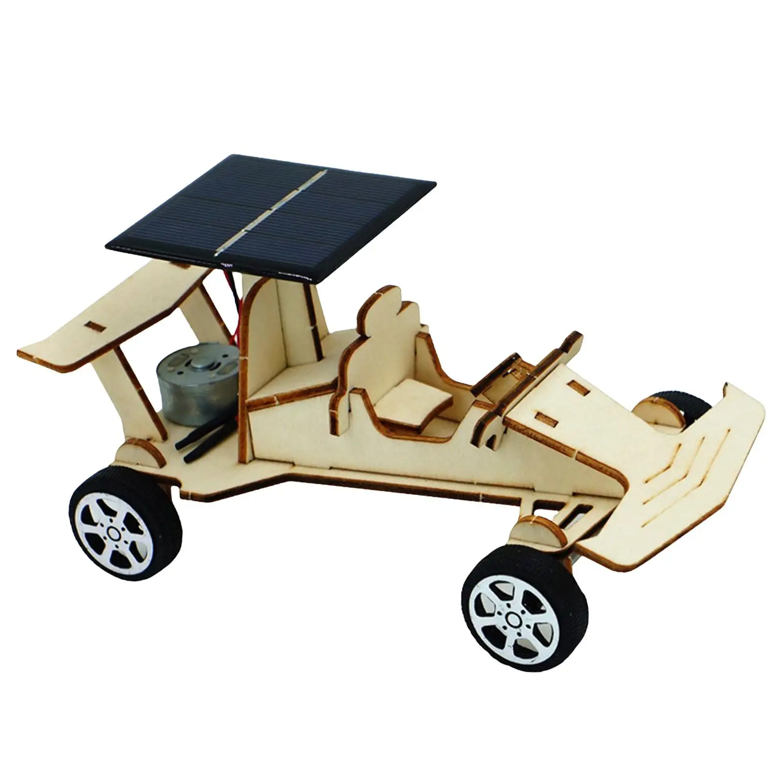 Kit de ciencia de madera DIY, coche Solar, juguete intelectual educativo para niños - imagen 2