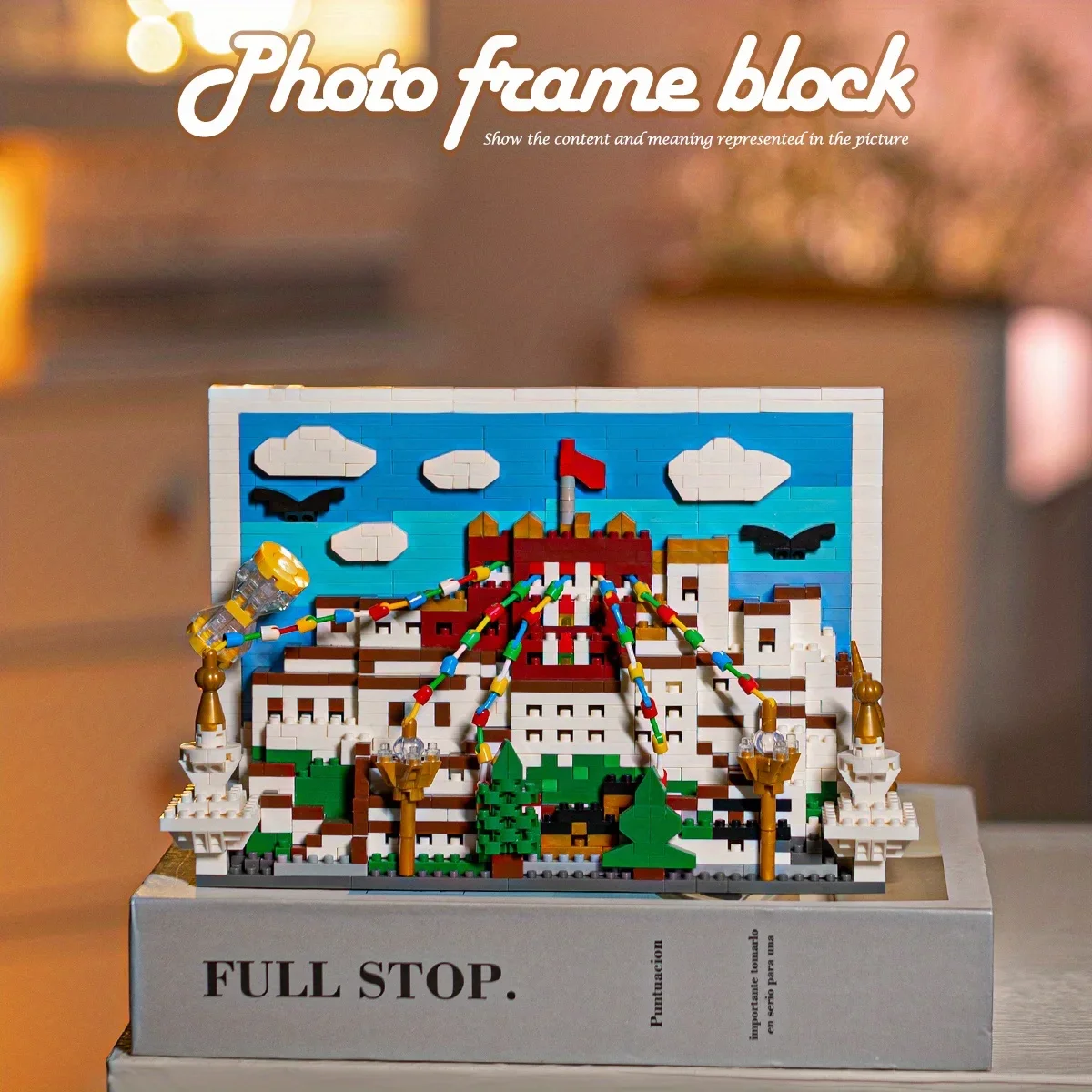 Bloques de construcción de castillo rosa, construcción de postales 3D, bloques de modelismo, decoración creativa de escritorio, regalos de vacaciones para niños - imagen 5