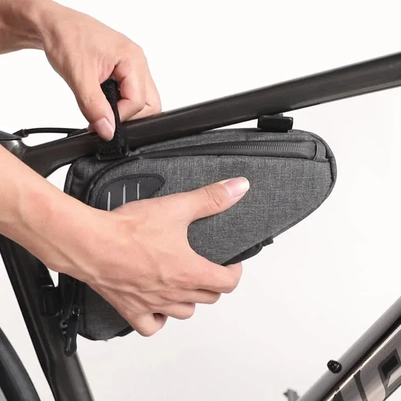 Bolsa triangular impermeable para bicicleta de montaña, bolsa de almacenamiento para cuadro de tubo frontal a prueba de lluvia, bolsa de herramientas reflectante para ciclismo - imagen 3