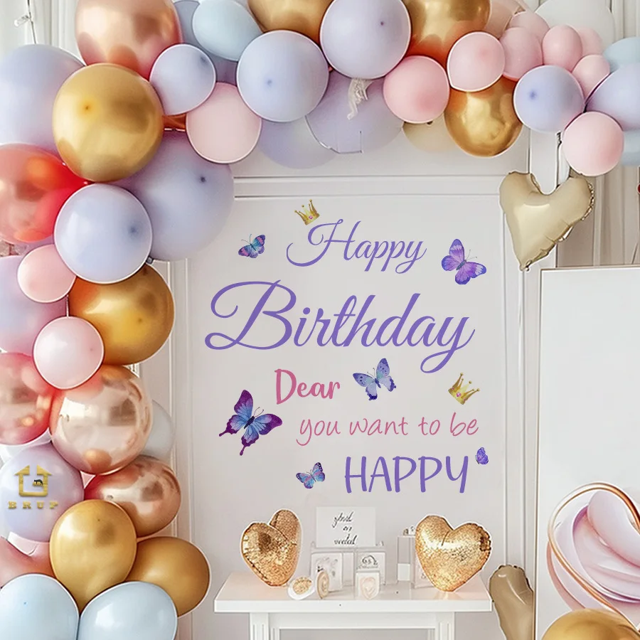 Happy Birthday "pegatinas de pared autoadhesivas para embellecimiento, decoración, bendiciones y pegatinas decorativas de fiesta de cumpleaños - imagen 5