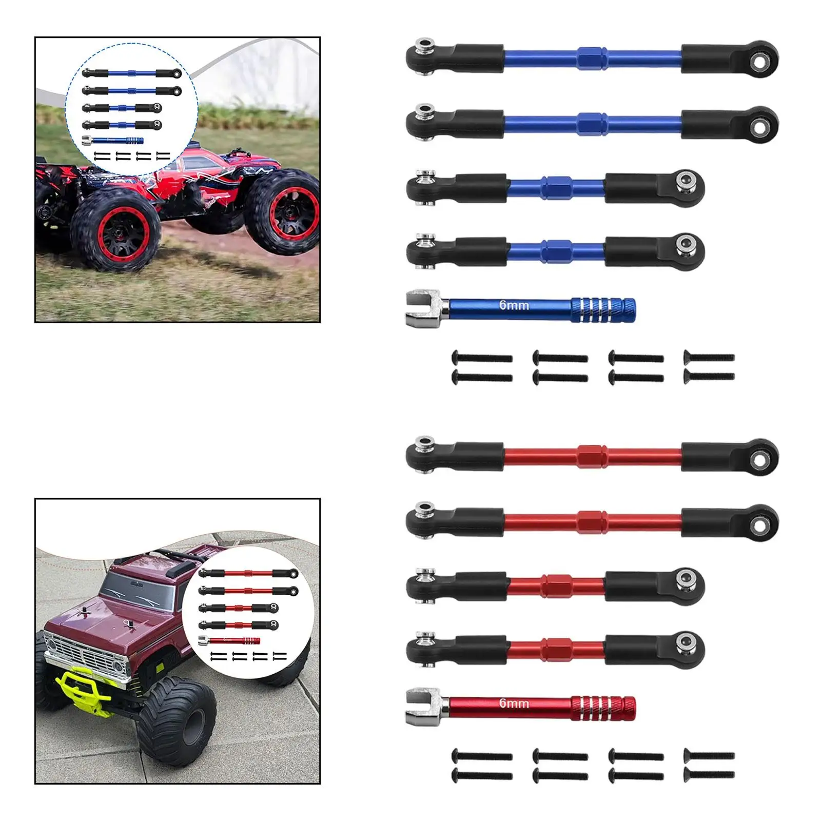 Varillas de tracción tensor para varillas de amarre de coche teledirigido 1/10, varillas de enlace Servo, eslabones camber para Ara3505 - imagen 4
