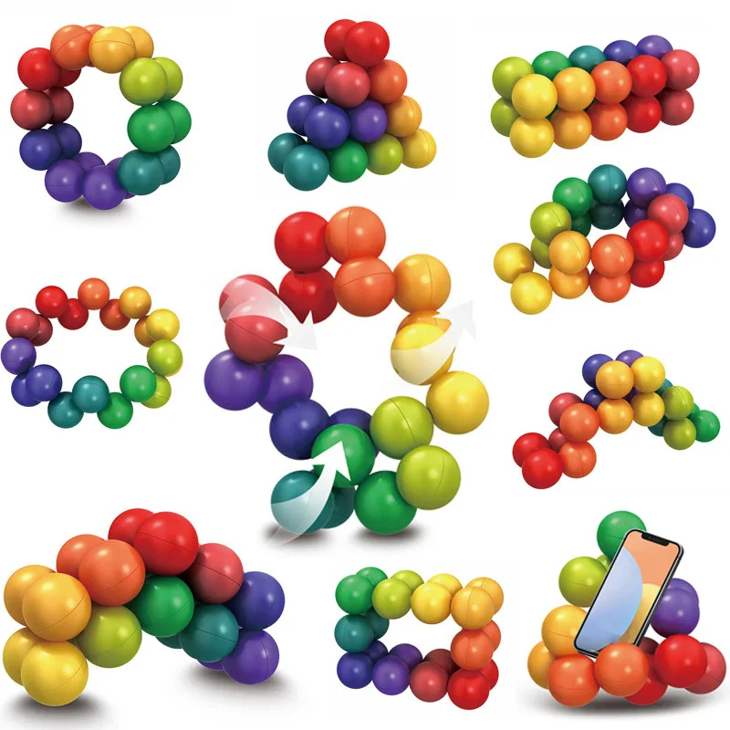 Juguete sensorial Fidget bola educativa giratoria 3D soporte móvil - imagen 3