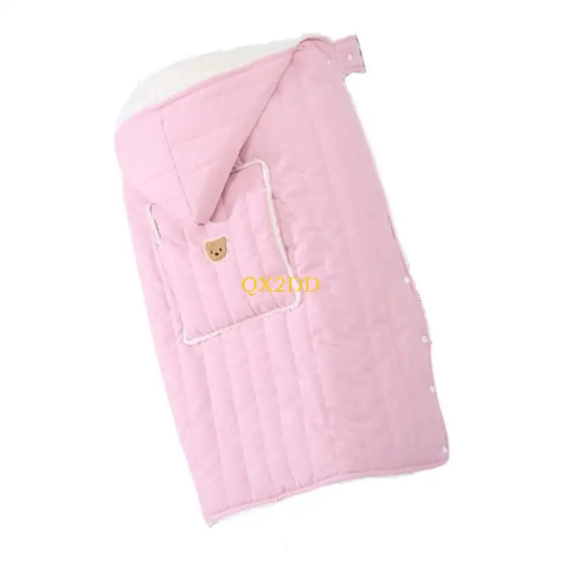 QX2D Manta para cochecitos bebé, manta gruesa para bebé, manta forro suave, funda para cochecito bebé, y - imagen 2