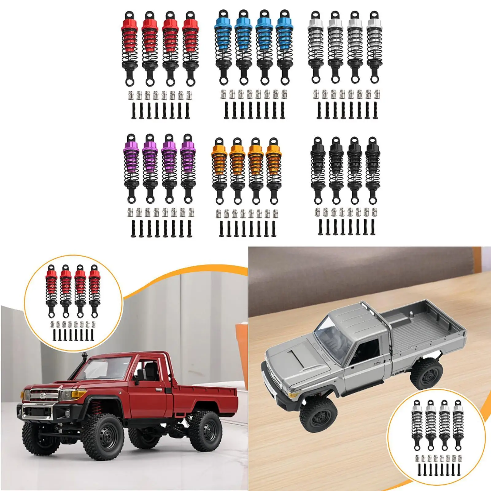 Amortiguadores de aceite para piezas de repuesto de coche teledirigido, 4 Uds., para MN98 MN99S MN82 - imagen 5