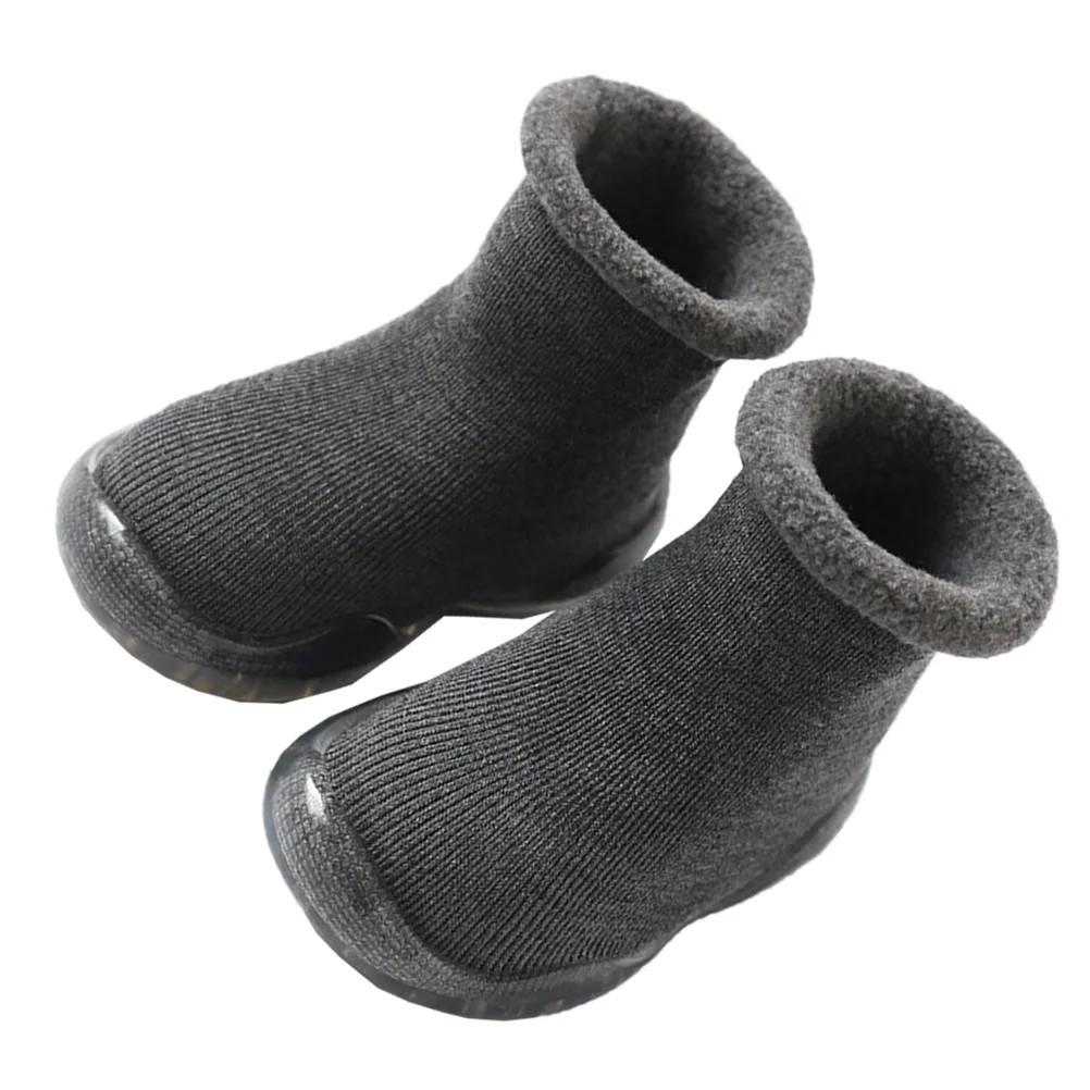 Calcetín de algodón para bebé, color gris, talla 22 23, antideslizante, cálido, calcetines de suelo para bebé, transpirable, para antes de caminar - imagen 3