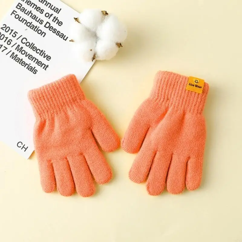 D7YD Guantes doble capa para niños, ropa mano acogedora para otoño/invierno, cálida para niños pequeños - imagen 3