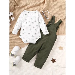 Mono oso verde para bebé niña – Invierno