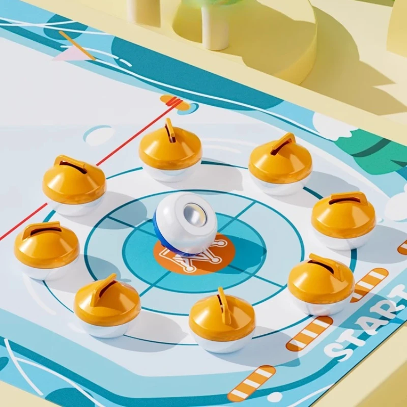 Juego de curling de mesa para niños y familia, juego de mesa interactivo con bola de hielo, juguete de doble jugador para entrenamiento de manos y ojos - imagen 3