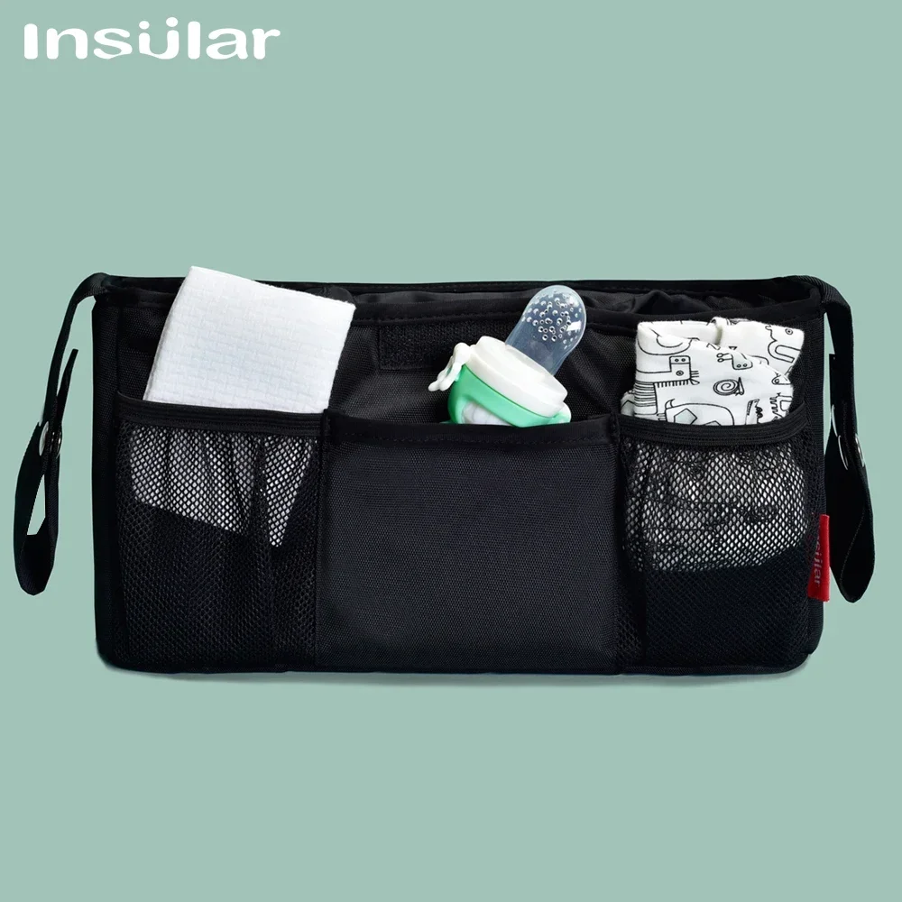 Bolsa para cochecito de bebé, bolsa organizadora para mamá, cochecito de pañales, carrito, cesta, gancho, accesorios para cochecito, bolso para mujer - imagen 3