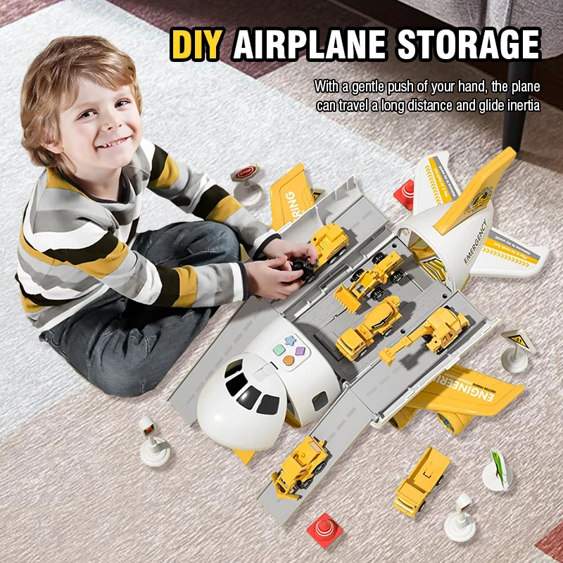 Avión de juguete de inercia deformación, pista de simulación musical, avión de pasajeros de gran tamaño, avión de línea para niños, coche de juguete para niños, regalo de Navidad