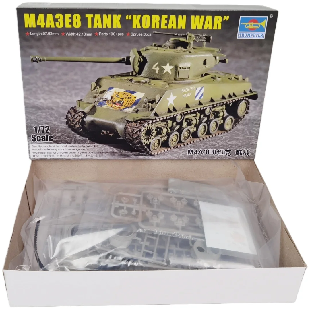 TRUMPETER 1/72 M4A3E8 tanque Sherman (pista T80) modelo de rompecabezas de ensamblaje de plástico - imagen 2