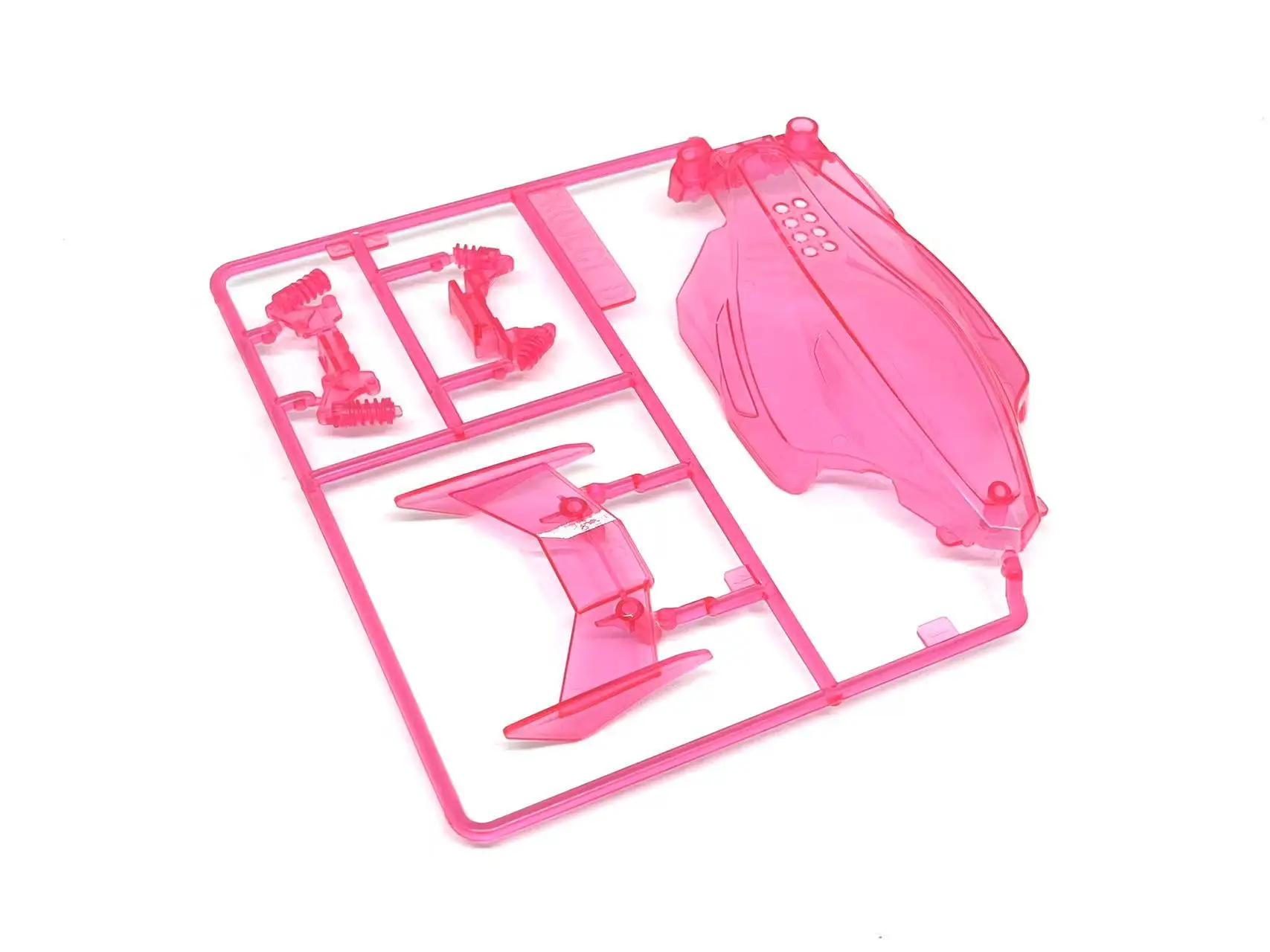 Proyecto D mini 4wd coche de carreras capó Dual Ridge Jr para chasis S2 color rosa claro/negro transparente