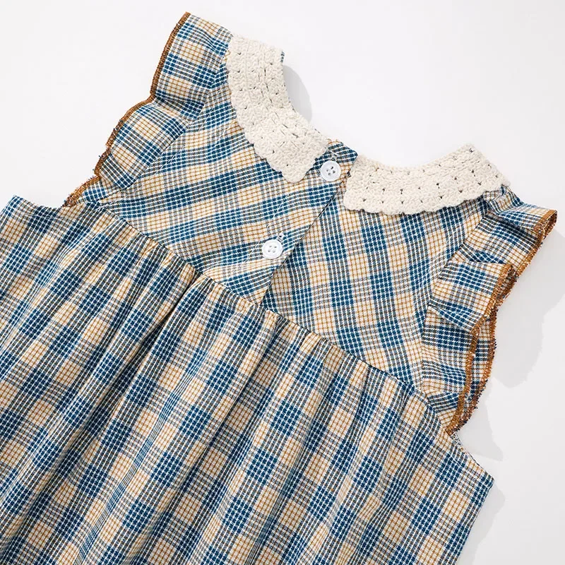 Vestido a cuadros sin mangas para bebé niña – Boutique princesa - imagen 5