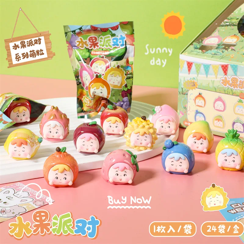 Caja ciega para fiesta de frutas para bebé, adornos de escritorio, figuras de acción, juguete, modelo Animal, cajas sorpresa, regalo de Navidad - imagen 2