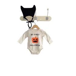 Pelele con sombrero para Halloween – Infantil estampado calabaza