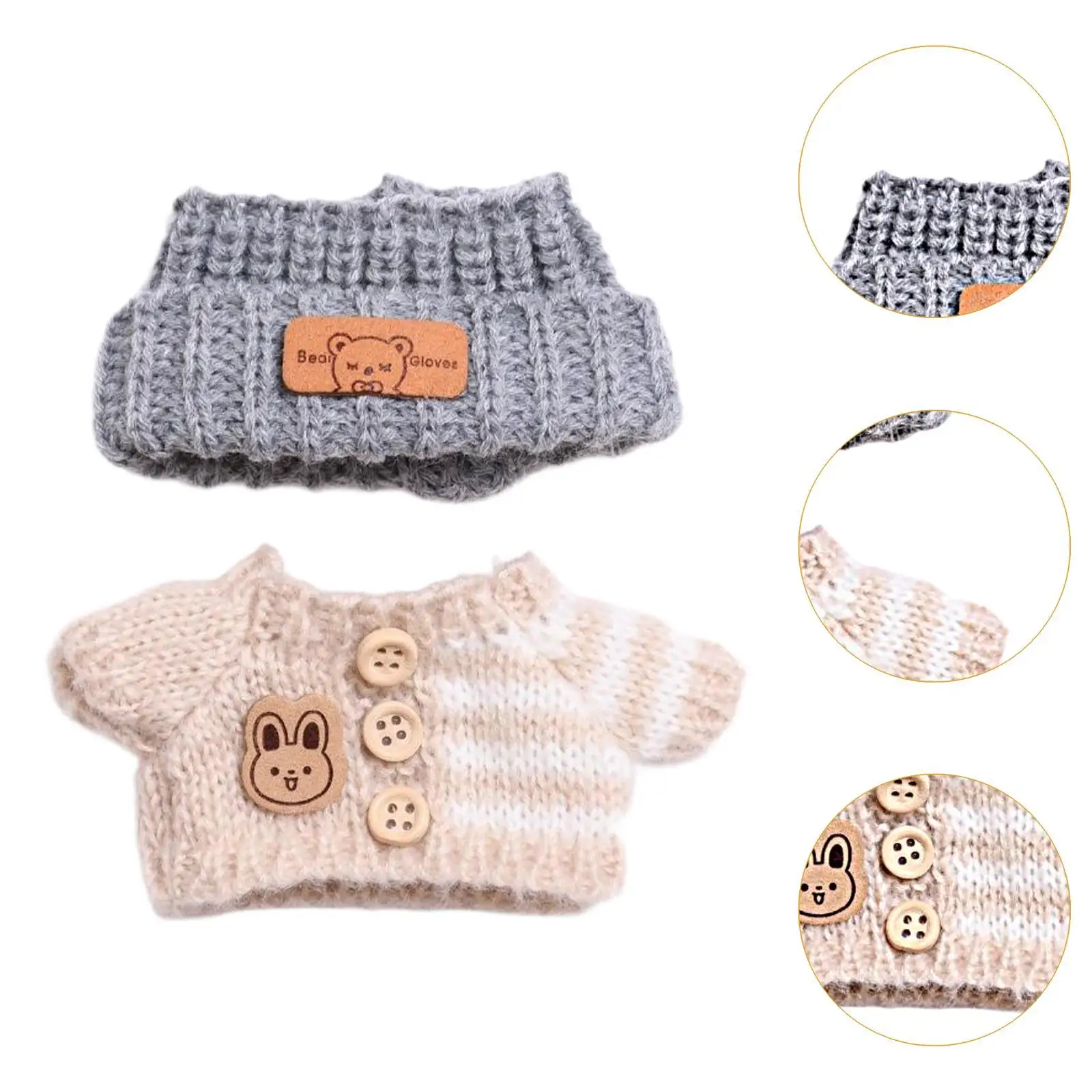 Ropa para muñecas, accesorios para muñecas, adecuada para 15cm a 17cm, ropa bonita, atuendo para muñecas, suéter y sombrero para trabajo de bricolaje - imagen 5