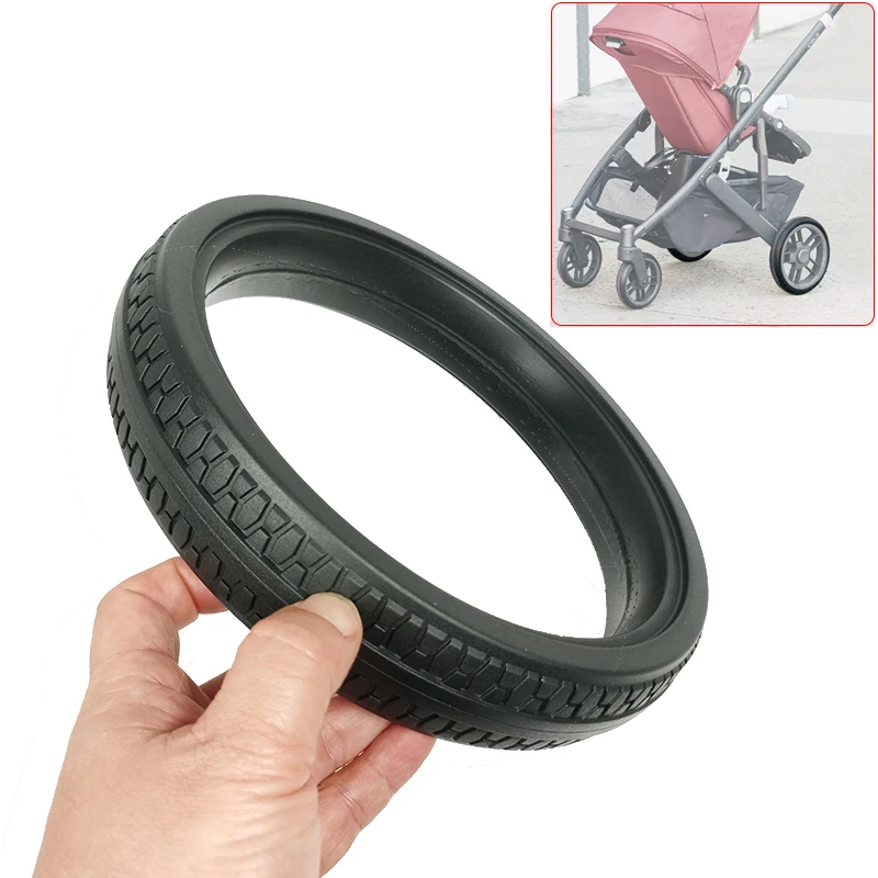 Neumático trasero de cochecito para Uppababy Cruz V2, rueda trasera de cochecito, cubierta de neumático sin cámara de PU, carcasa de rueda, accesorios de repuesto para cochecito de bebé