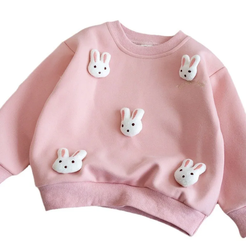 Sudadera de conejito para niña – Manga larga suave para primavera y otoño - imagen 4