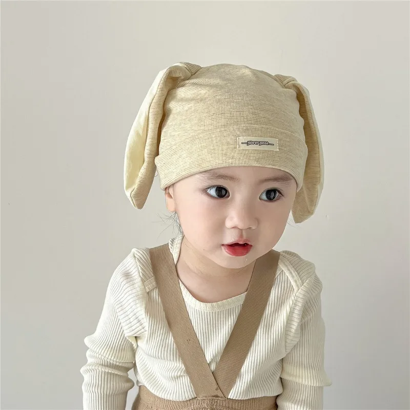 Gorro bonito con Orejas de conejo para bebé, gorro de algodón suave para recién nacido Kawaii, accesorios de fotografía para niño y niña, gorro infantil para bebé de 0 a 3T - imagen 2