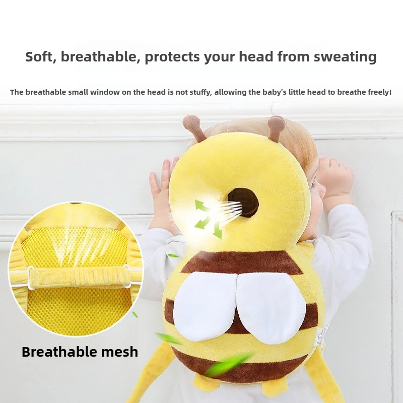 Reposacabezas para caminar para bebé, almohada anticaída para aprender a caminar, almohadilla de protección para la cabeza transpirable, protección para la cabeza de abeja, gorro anticaída - imagen 4