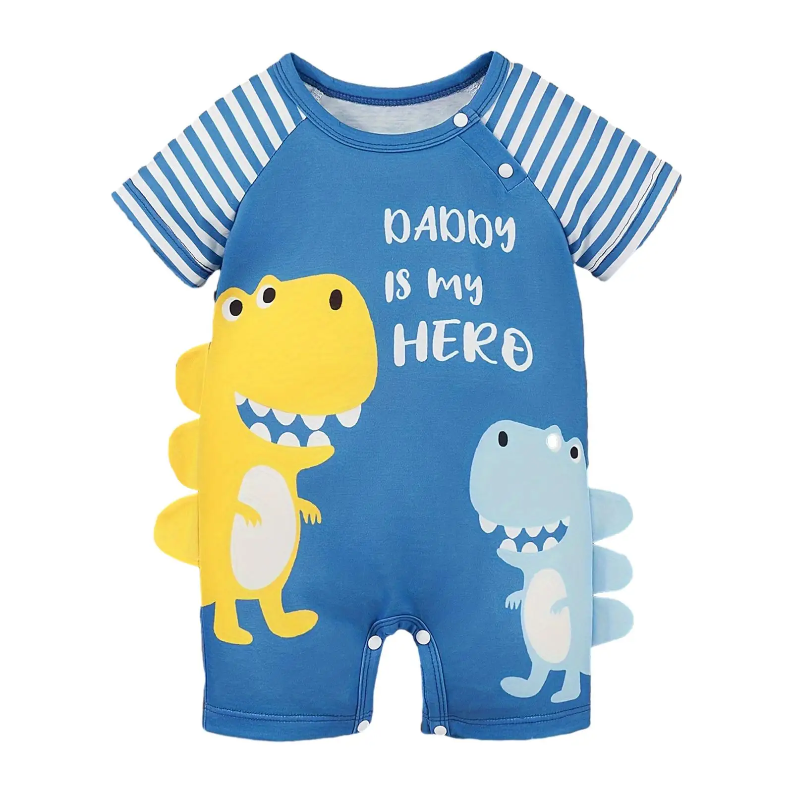 Baby Short Sleeve Rompers Summer with Dinosaur Print Infant Coveralls for Home Daily Wear Photography Props Party Holiday