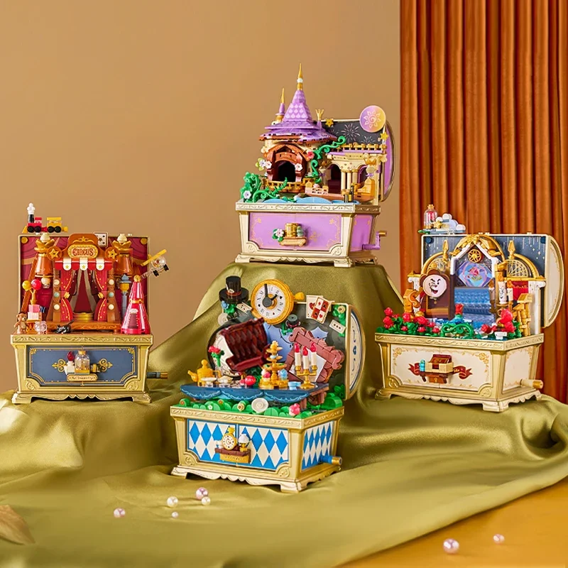 Caja de música de cuentos de hadas, cofre tesoro infantil