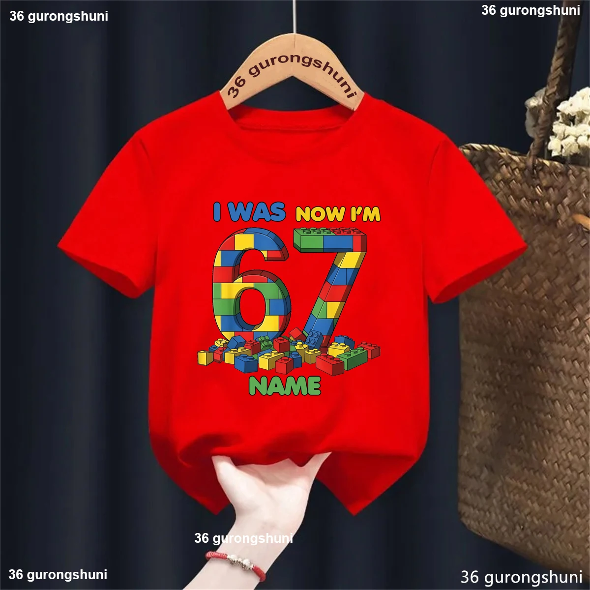 Camiseta cumpleaños nombre personalizado bloques construcción - imagen 4