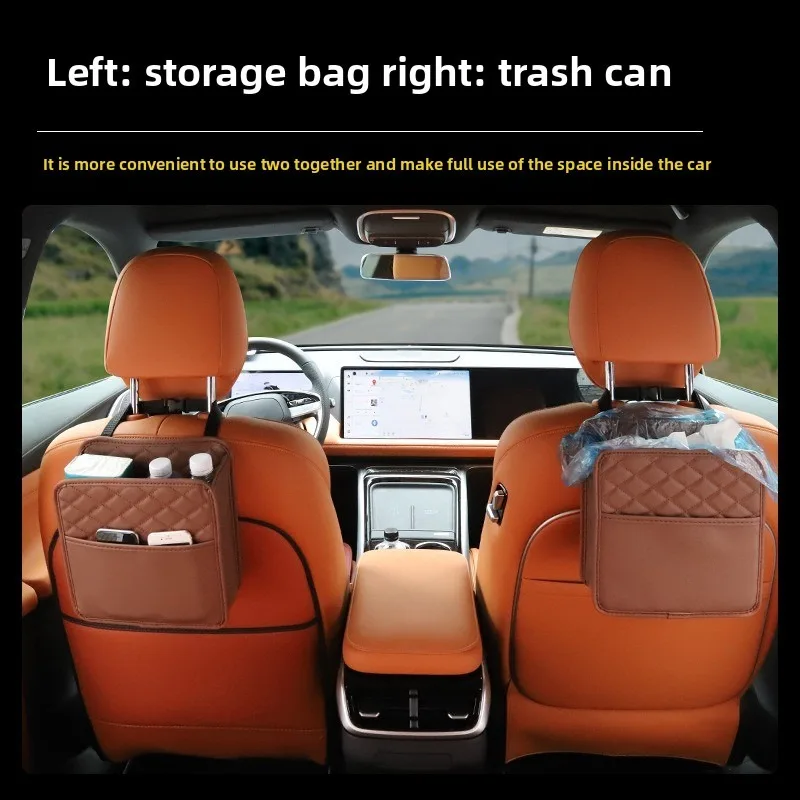Bolsa colgante de almacenamiento para asiento trasero de coche, caja de almacenamiento multifuncional, bolsa de almacenamiento para respaldo de asiento de coche, suministros de decoración Interior de coche, 1 ud. - imagen 2