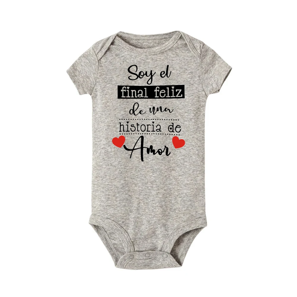 Divertido pelele para bebé recién nacido, ropa para el cuerpo de bebé de manga corta con estampado español, Body para niño y niña, bebé gateando nacido de 0 a 24M - imagen 5