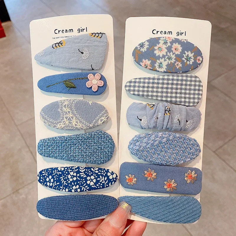 Pinzas para el pelo de niñas infantiles flores azules estilo coreano - imagen 5
