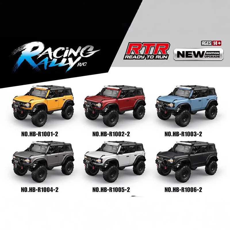 Nuevo coche teledirigido 1/10 4WD RTR HB R1001 caballo a escala completa con LED 2,4G Control remoto eléctrico Rock Buggy vehículo todoterreno juguetes regalos