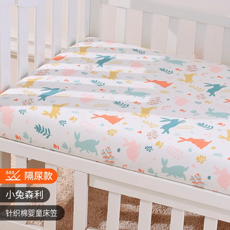 Almohadilla de cuna algodón 120x60cm para niños, Sábana punto transpirable impermeable bebés, funda colchón recién nacidos - imagen 2