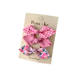 Pinzas y lazos para el pelo de niña – Estampado floral y a cuadros