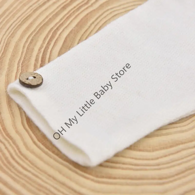 M76C 2pcs Baby Baby Comper Botón sólido Jobsuito con trajes fotos sombrero cola larga - imagen 5