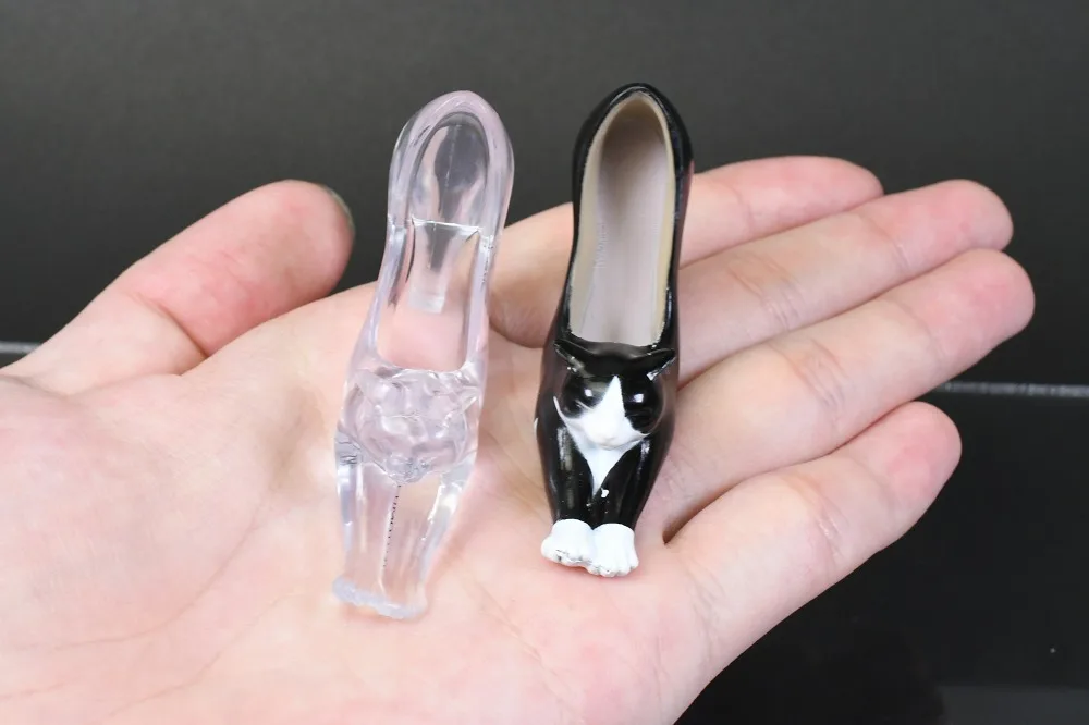 KITAN cápsula juguetes Tsutomu Funabashi tacones altos gato parte.2 gatos femeninos brillantes y hermosos zapatos de cristal figuras gashapon - imagen 2