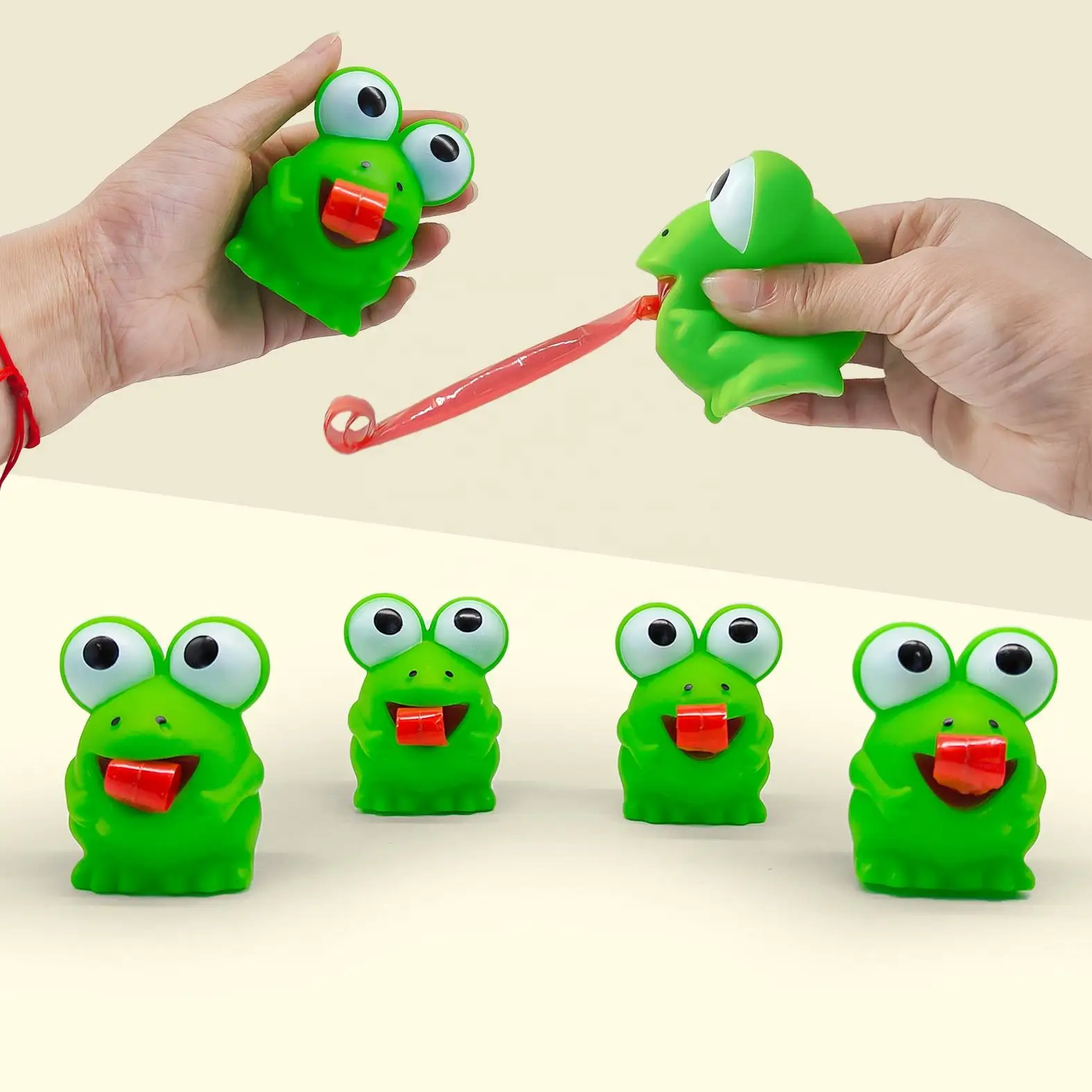 pellizco Rana dinosaurio que se pega la lengua para aliviar el estrés juguete divertido niños creativo descompresión Fidget juguete regalo de fiesta de Navidad - imagen 3