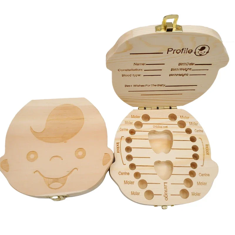 Caja para dientes de bebé de madera con organizador de recuerdos - imagen 3