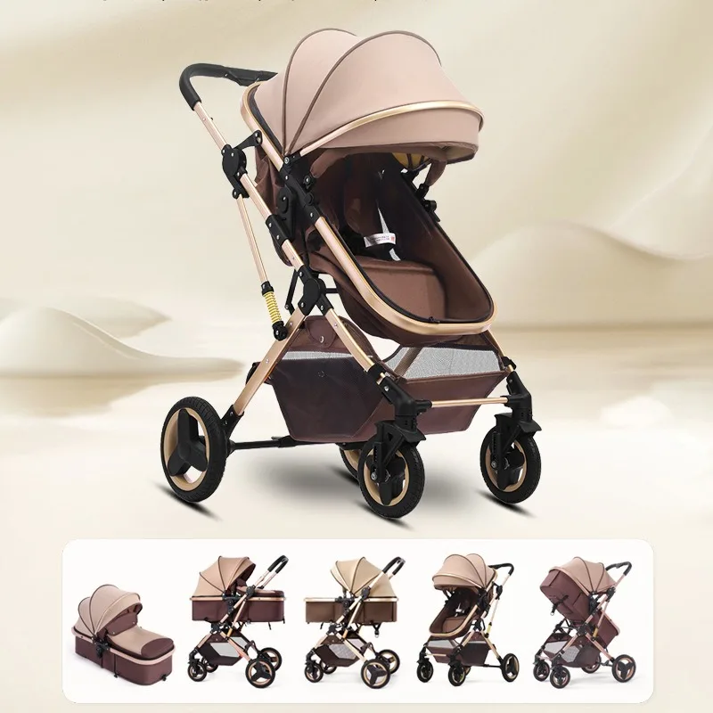 Cochecito bebé plegable con amortiguador y manillar reversible - imagen 4