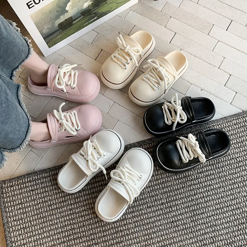 Zapatillas de plataforma para niña – Zuecos EVA suaves con cordones verano - imagen 5