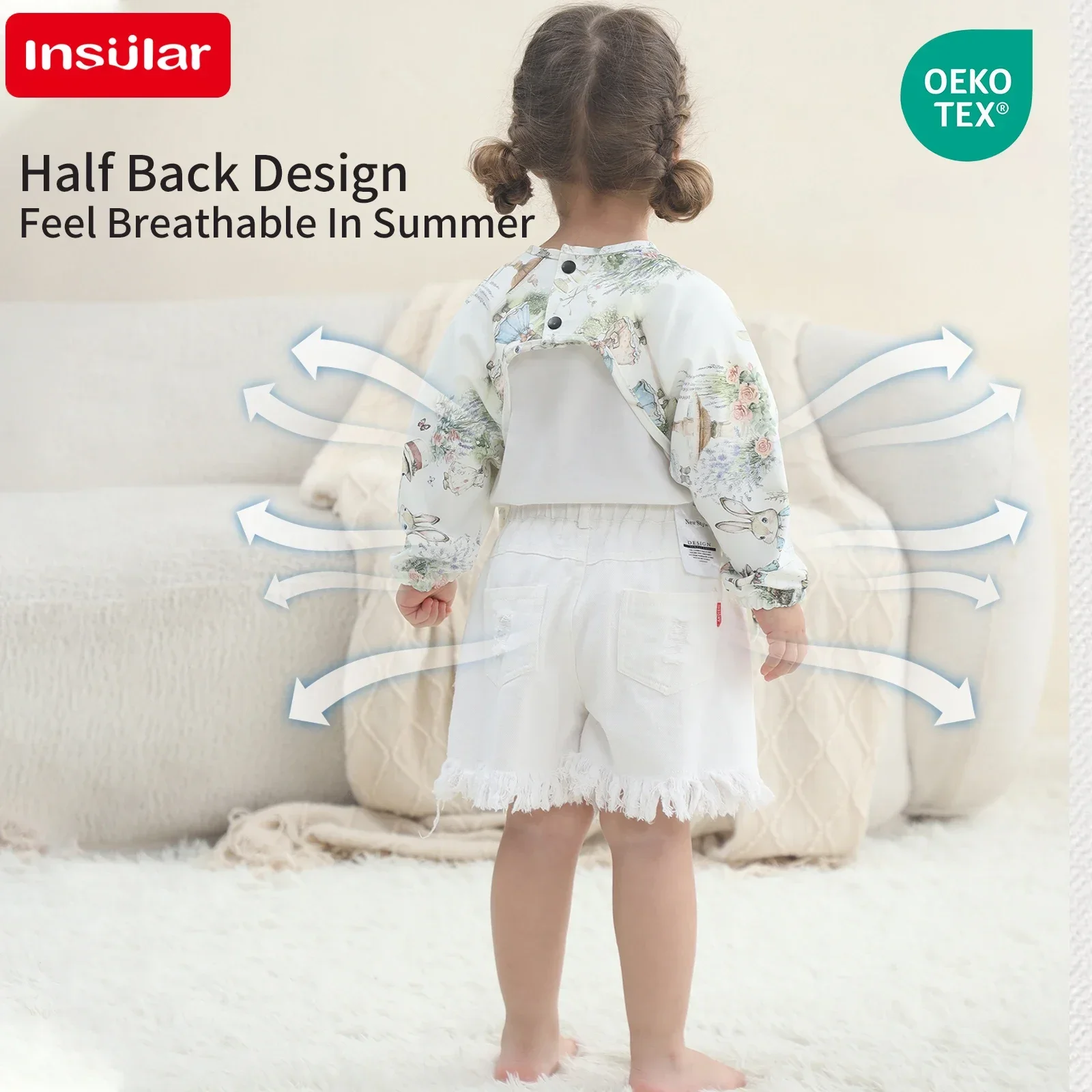 Ropa aislante para comer para bebés, Baberos 100% de PU para bebés, delantal impermeable para recién nacidos, ropa protectora de vendaje inverso al revés de 0 a 1 años - imagen 3