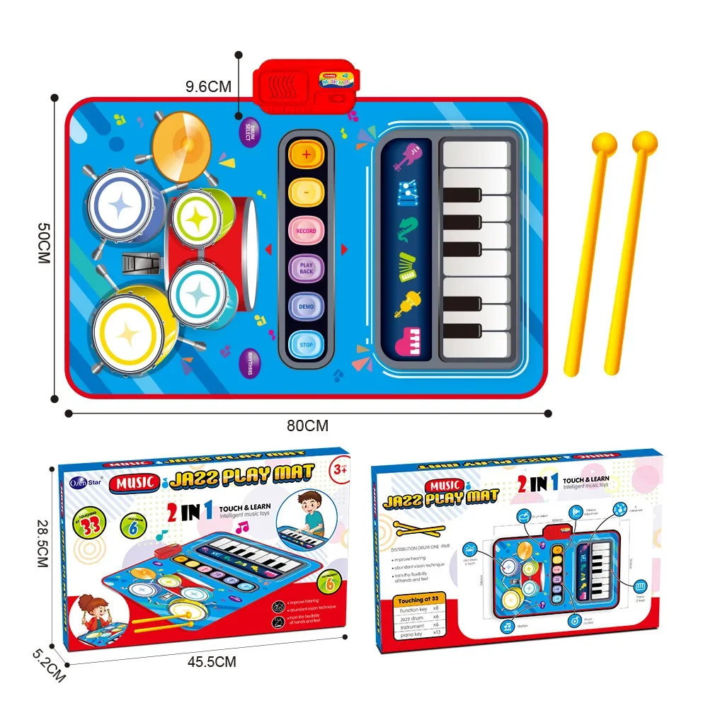 Alfombra musical interactiva piano y tambor para bebés - imagen 5