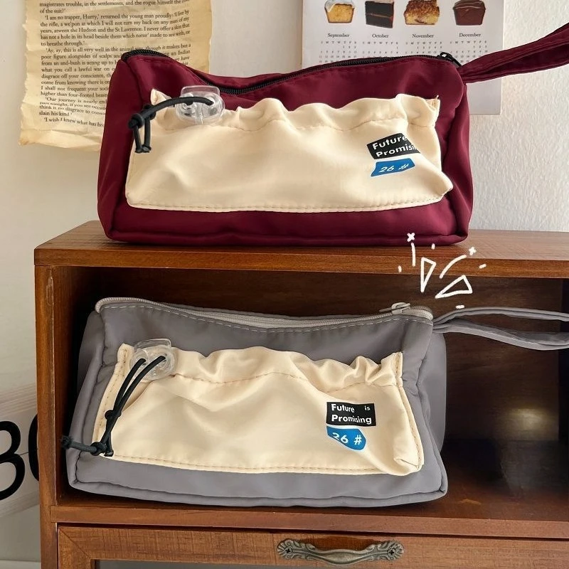 Estuche impermeable para lápices multicapa, bolsa de almacenamiento para bolígrafos estacionarios, bolsa para lápices y bolígrafos, bolsa de almacenamiento de viaje para cosméticos de gran capacidad, escuela