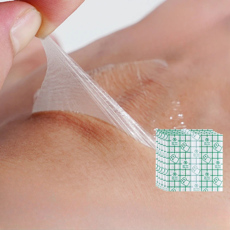 50 unids/set parche de película de PU cinta de piel inyección intravenosa Protector de heridas tirita transparente impermeable yesos de primeros auxilios