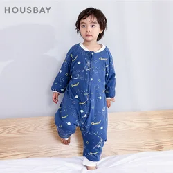 Saco de dormir bebé algodón suave estampado espacial azul marino