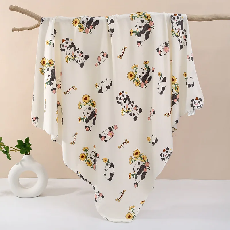 Toallas de maternidad para habitación de bebé de las cuatro estaciones, manta para recién nacido de algodón puro con estampado de dibujos animados, Toalla de baño suave y absorbente para niños - imagen 3