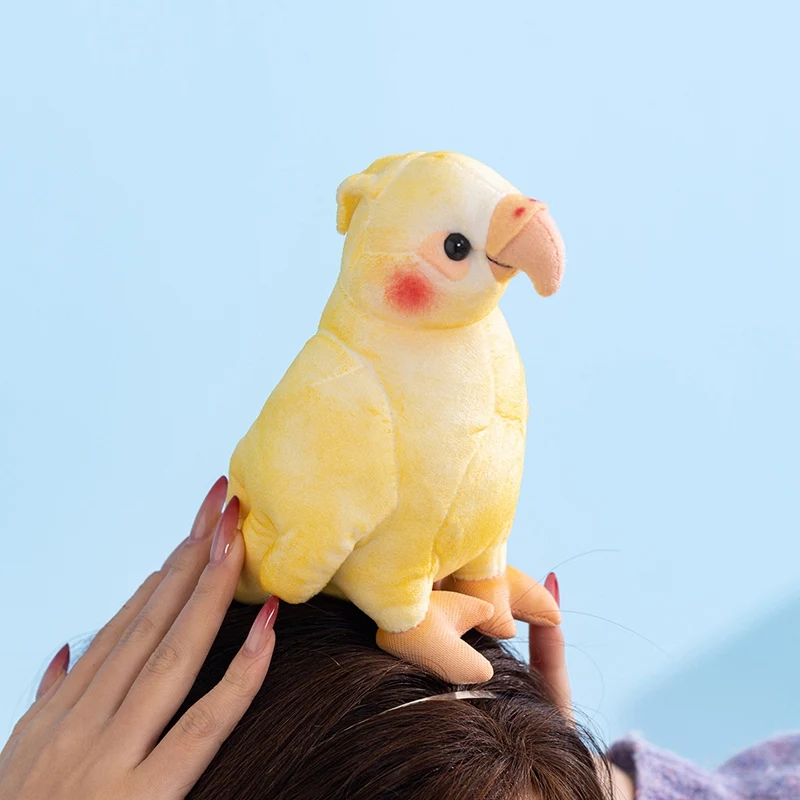 Loro de peluche amarillo suave, muñeco decorativo infantil - imagen 4