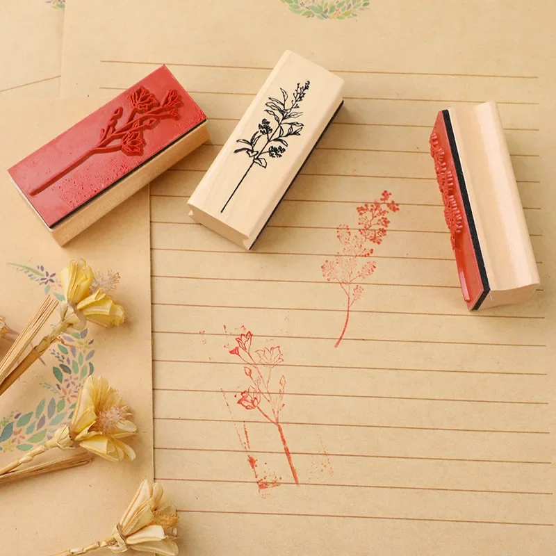 Sellos de madera infantil para crear flores lavanda retro - imagen 3