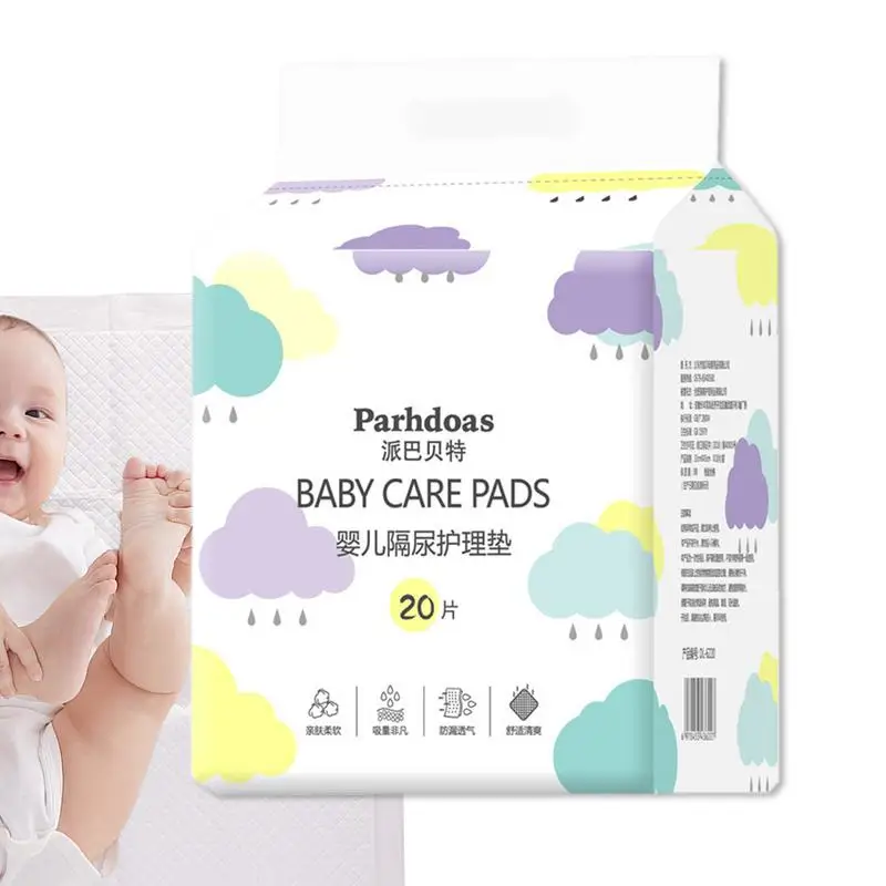 Cambiador de bebé, almohadillas de pañales ultrasuaves impermeables, 20 piezas, equipo de viaje ligero portátil para bebé para comodidad de viaje en casa y