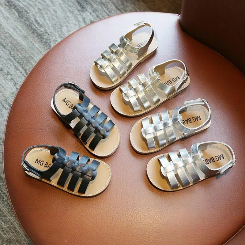 Sandalias de verano para niñas – Punta abierta tejidas princesa - imagen 2