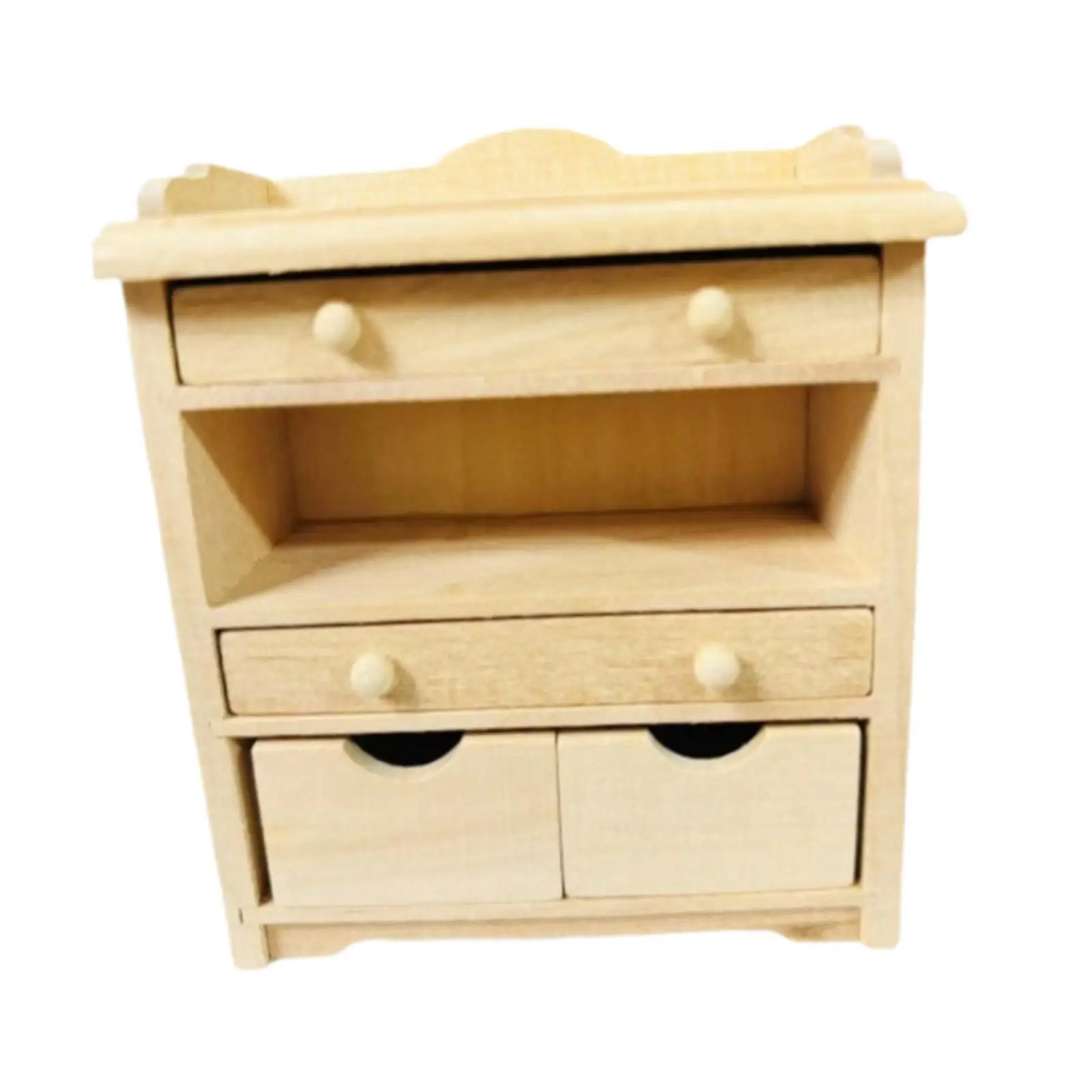 1/12 Scale Dollhouse Night Stand Miniature Cabinet for DIY Model Photography
